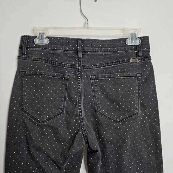 KANCAN Skinny Jeans Mid Rise Pants BLACK w POLKA DOTS size 9/28 Preppy Chic Cute - Picture 8 of 9